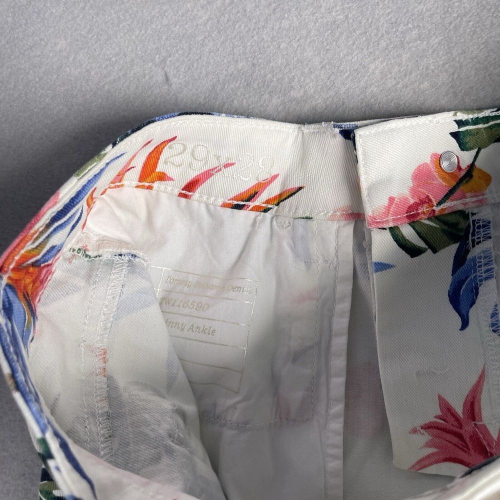 Tommy Bahama Denim Skinny Ankle‎ Floral All Over Stretch Jeans Sz 29x28 White - Picture 13 of 14
